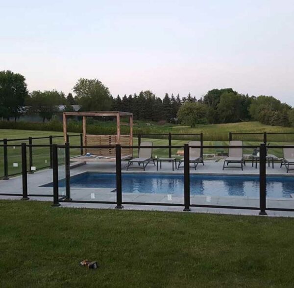 Clear Glass Railing for Pool Installed in Toronto