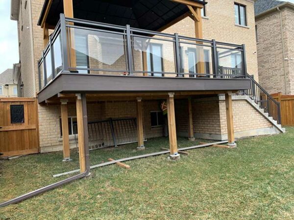 Pewter Glass Railings for Deck Installed in Markham