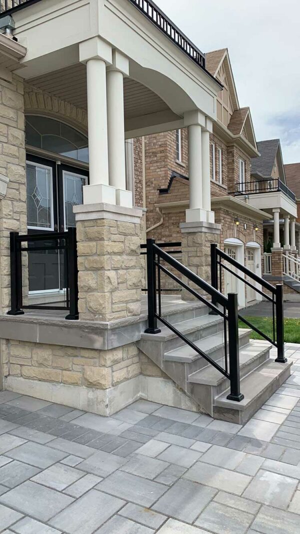 Stairs Glass Railing for Porch Installed in Vaughan